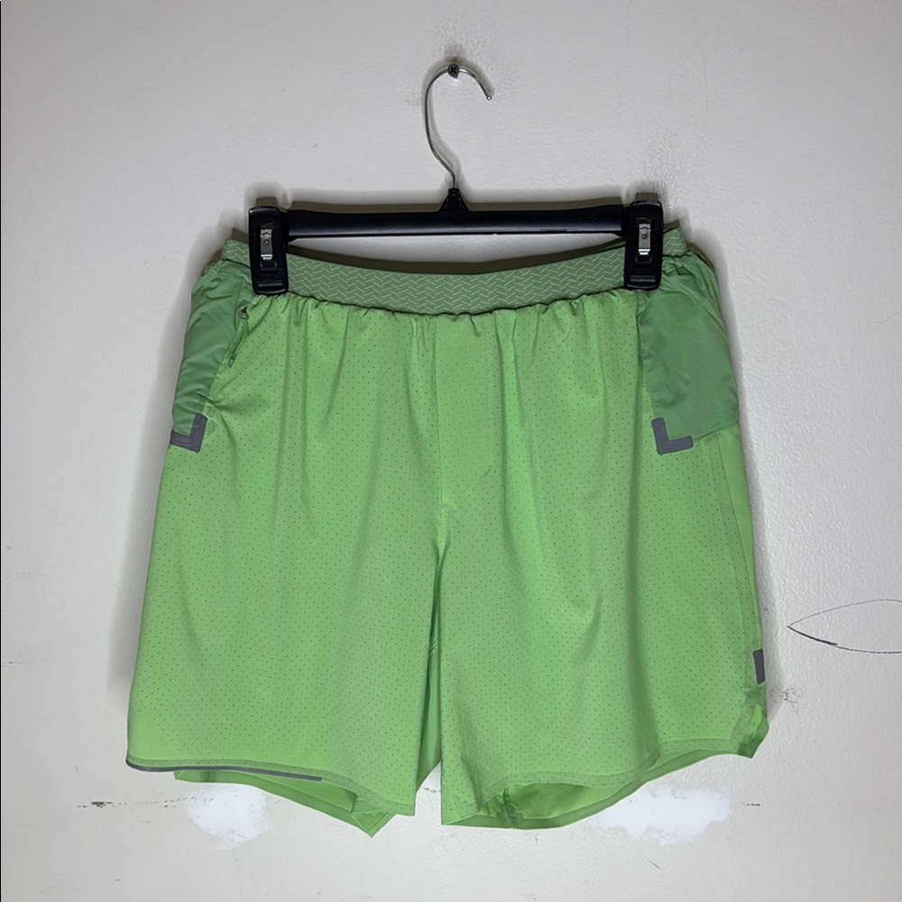 Lululemon Lined Lime Green Athletic Shorts Size Medium